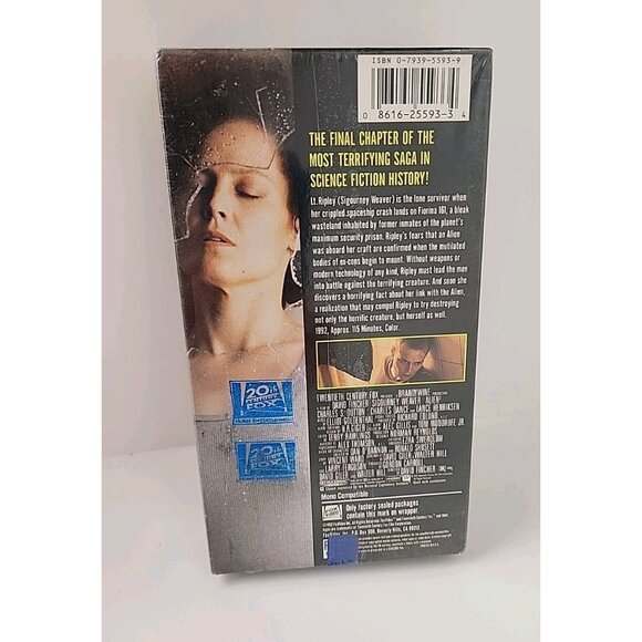 VHS Alien 3 1992 Sci Fi Horror Sigourney Weaver Sealed Fox Watermark - Picture 2 of 6